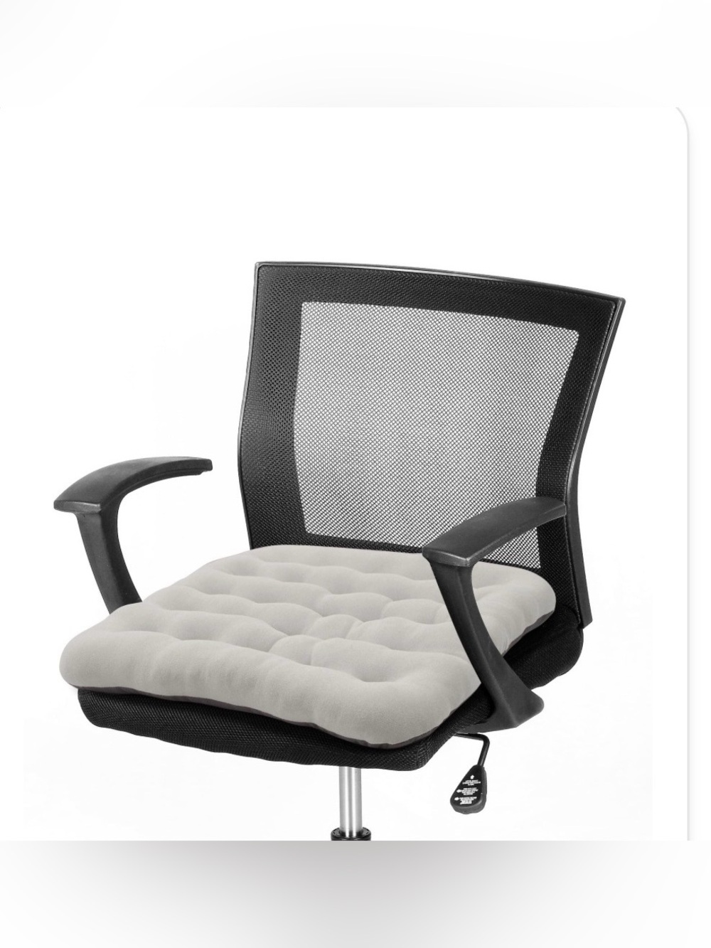 VELVET Tufted Chair Cushion SQUARE 16.5x15.7x1.5” - GRAY